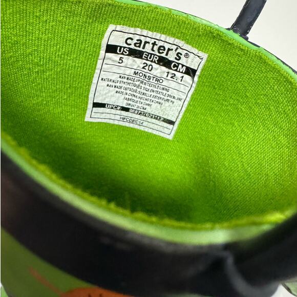5/$65 Carter's Boys Rain Boots Sz 5 Green Navy Blue Orange Monsters Pull On - Picture 9 of 9